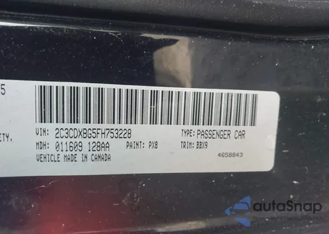 2015 Dodge Charger Se из США, поврежденный, VIN 2C3CDXBG5FH753228